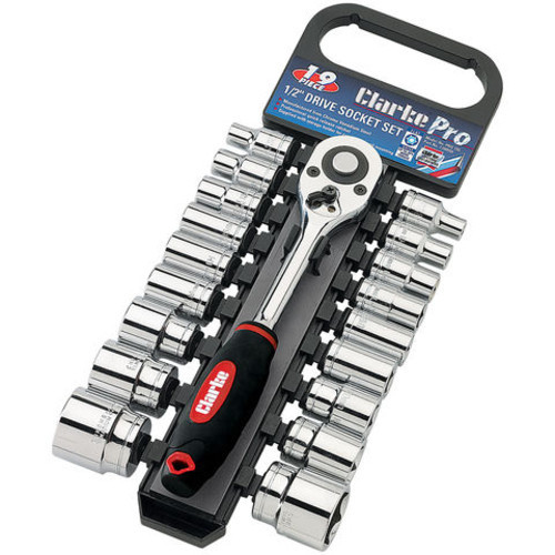 Clarke PRO360 19 Piece 1/2" Drive Ratchet & Socket Set Tools4Sale
